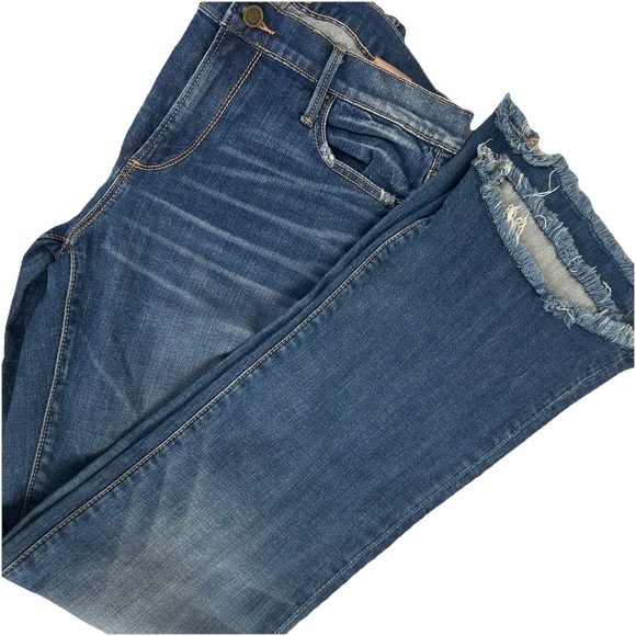 Driftwood Anthropologie Eva Floral Embroidered Mid Rise Stretch Flare Jeans 31 - Picture 12 of 12